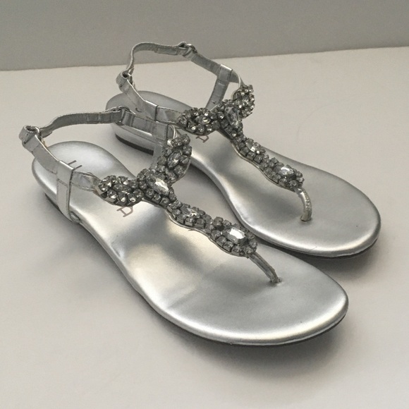 unisa silver rhinestone sandals